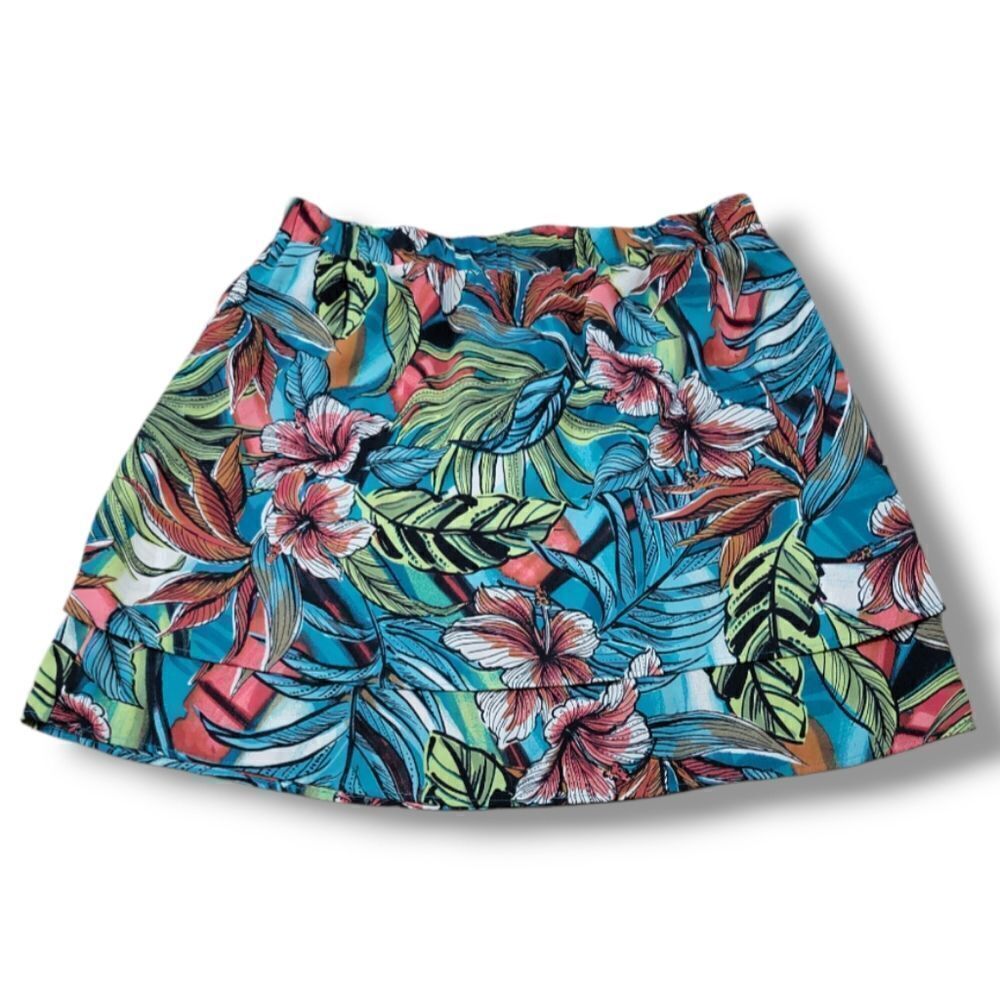 LOFT Skirt Size Medium W30in Waist Mini Skirt A-Line Skirt Tropical Floral Print
